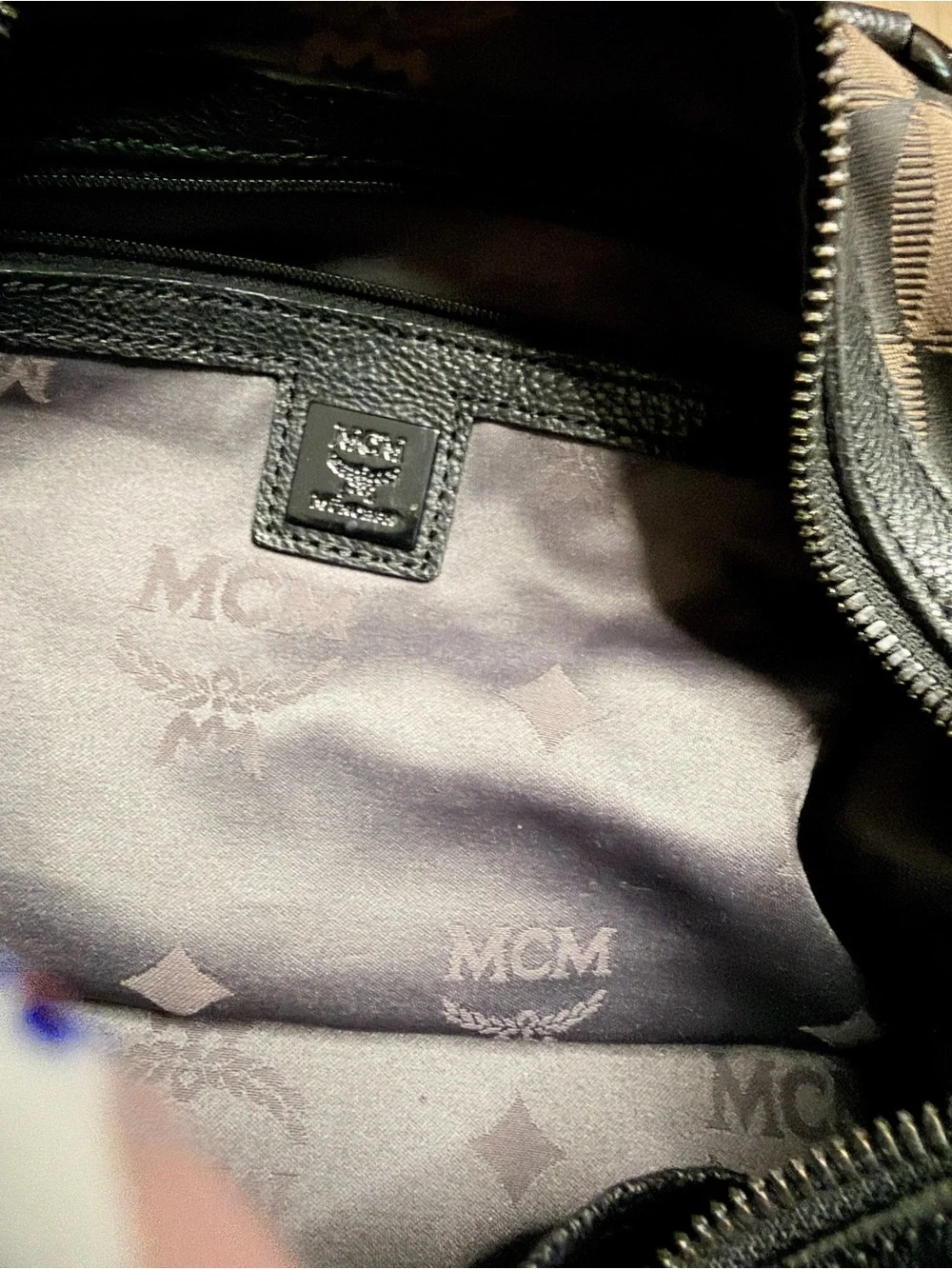 RARE MCM Brown & Black Checkered Monogram Satchel